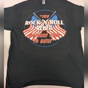 Ozzy Osbourne Rock And Roll Rebel Black Tee Shirt With American Flags XL